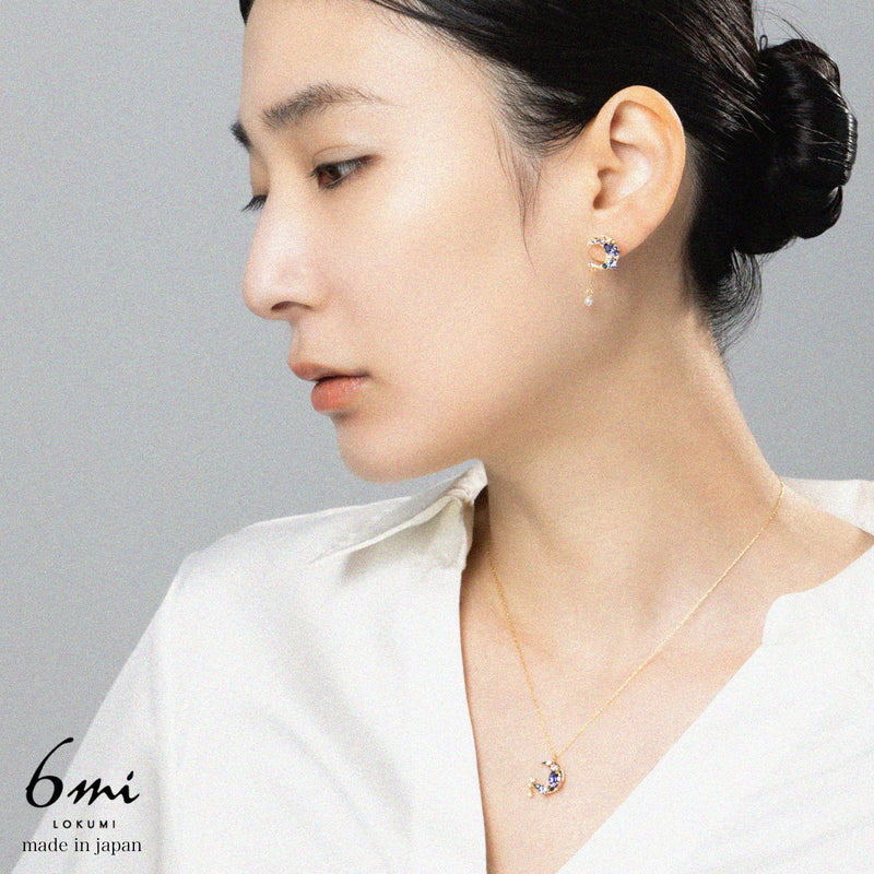 Preciosa Crystal クレセントピアス