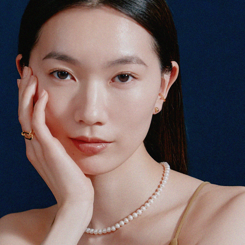 K18post ビーンズピアス