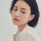 Pt900post ビジューフープピアス ラウンド/ヘキサゴン