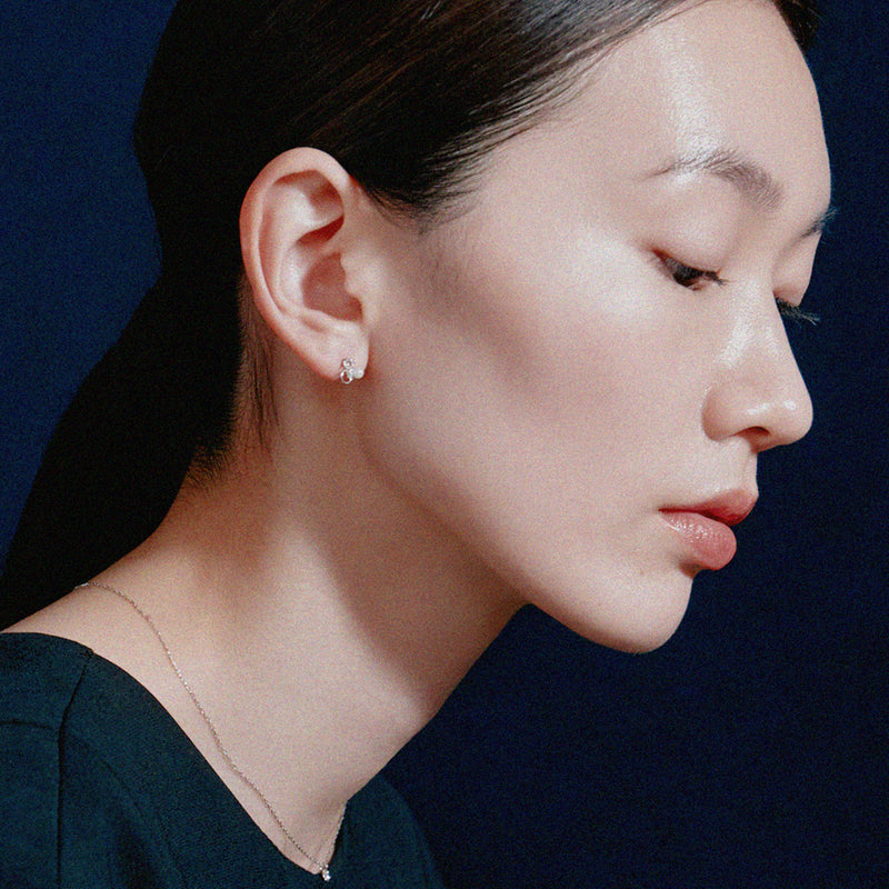 K18post パール＆ビジューピアス