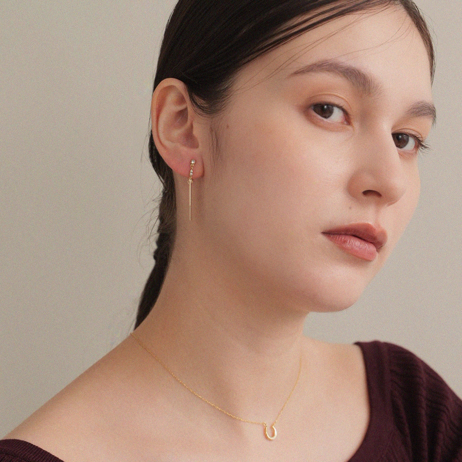 メタルバーイヤリング