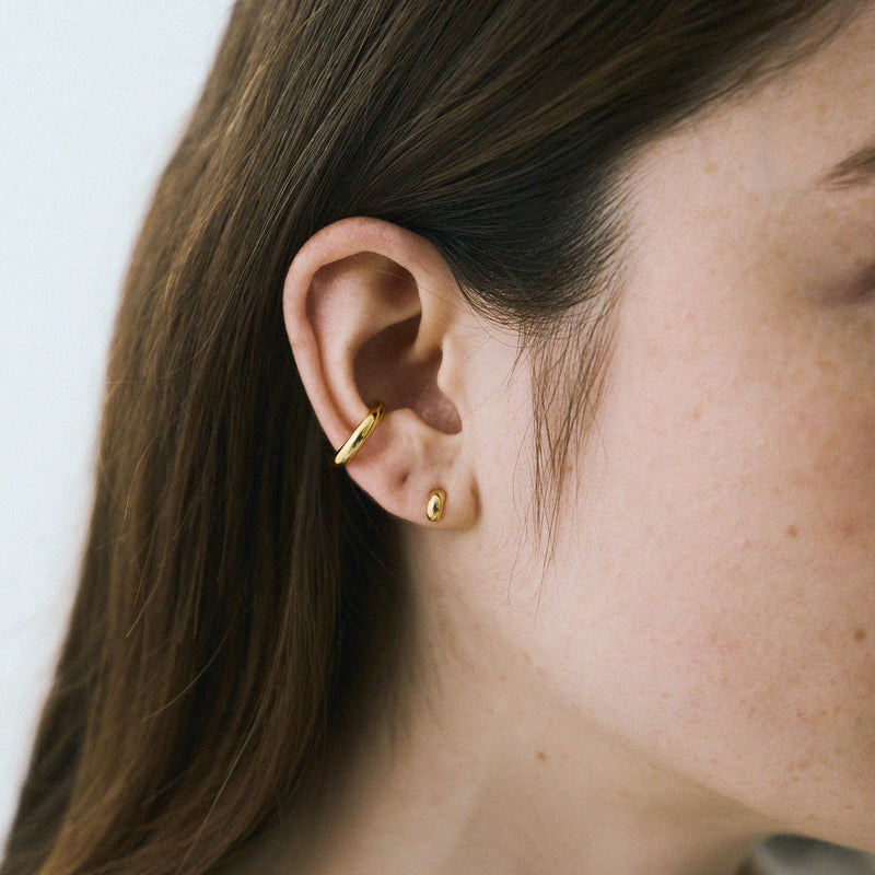 K18post ハーフラウンドピアス スモール