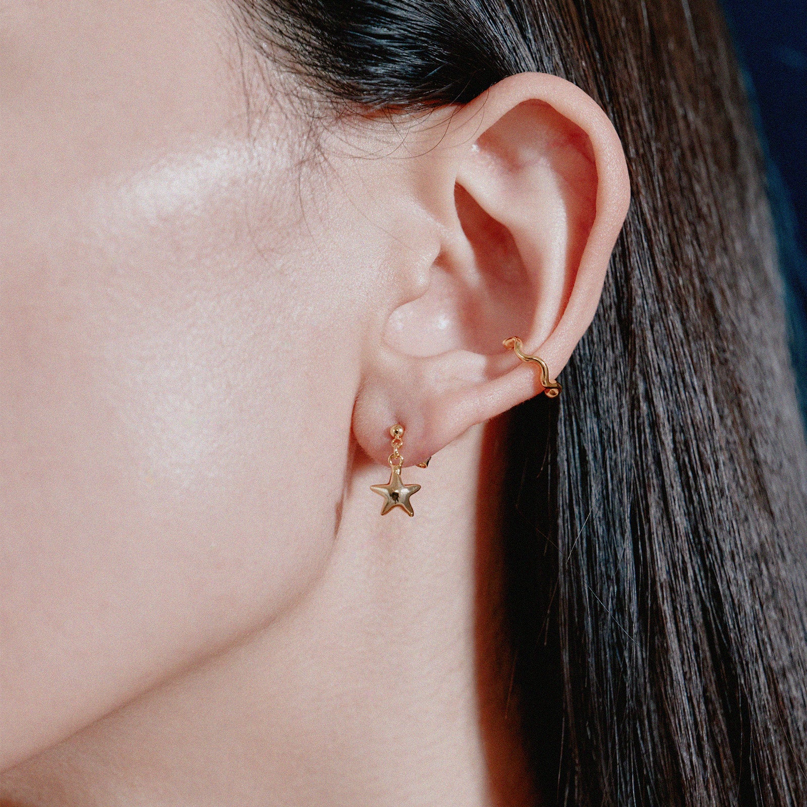 K18post クラフトスターピアス