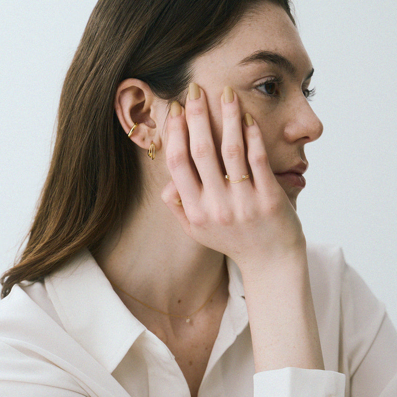 Pt900post トリニティフープピアス