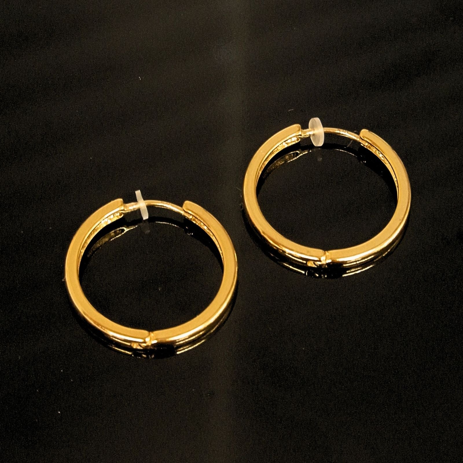 K18post シンプルプレーンフープピアス