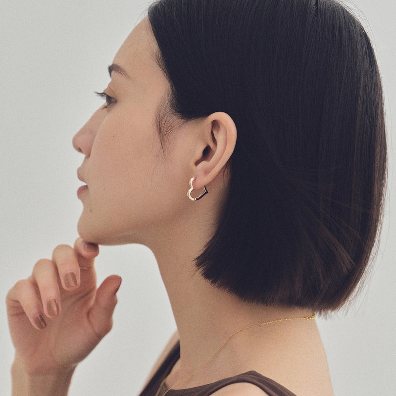 Pt900post ハートフープピアス