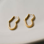 K18post   ハートシルエットフープピアス