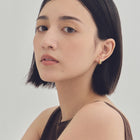 Pt900post スクエアフープピアス