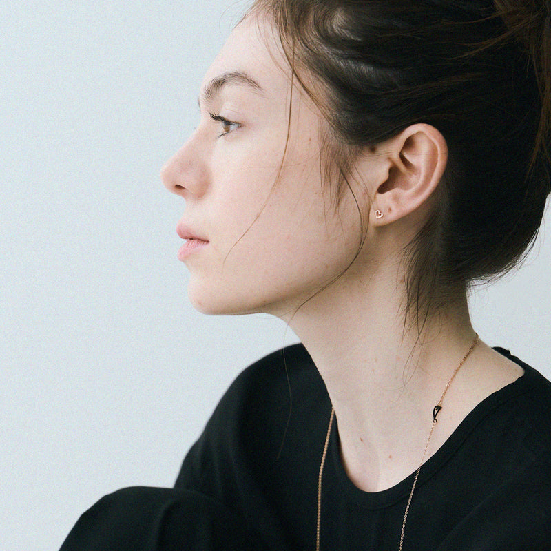 K18post オープンハートピアス