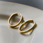 K18post  フラットワイドフープピアス