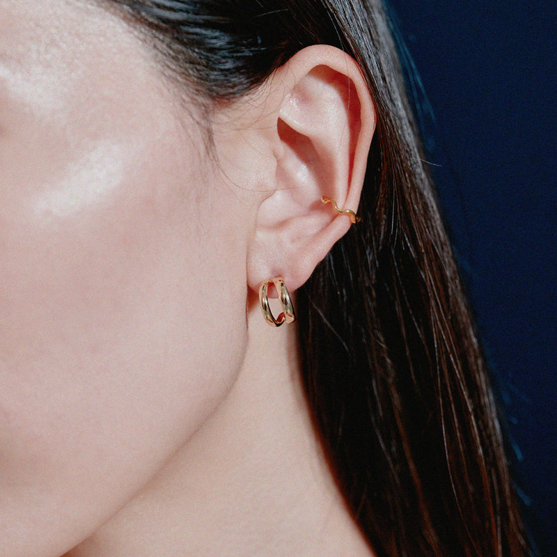 K18post フォークドピアス ラージ