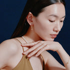 K18post スクエア＆キューブピアス