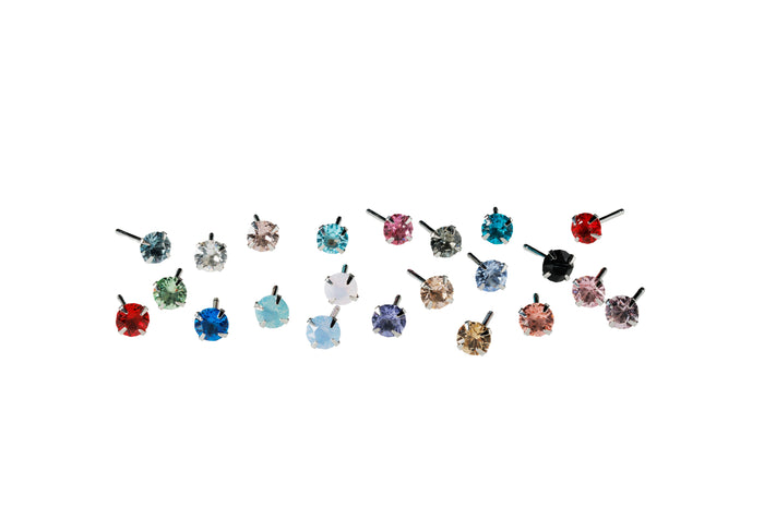 Preciosa Crystal ワンポイントピアス 22カラー×2サイズ