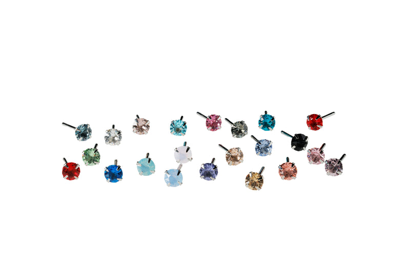 Preciosa Crystal ワンポイントピアス 22カラー×2サイズ