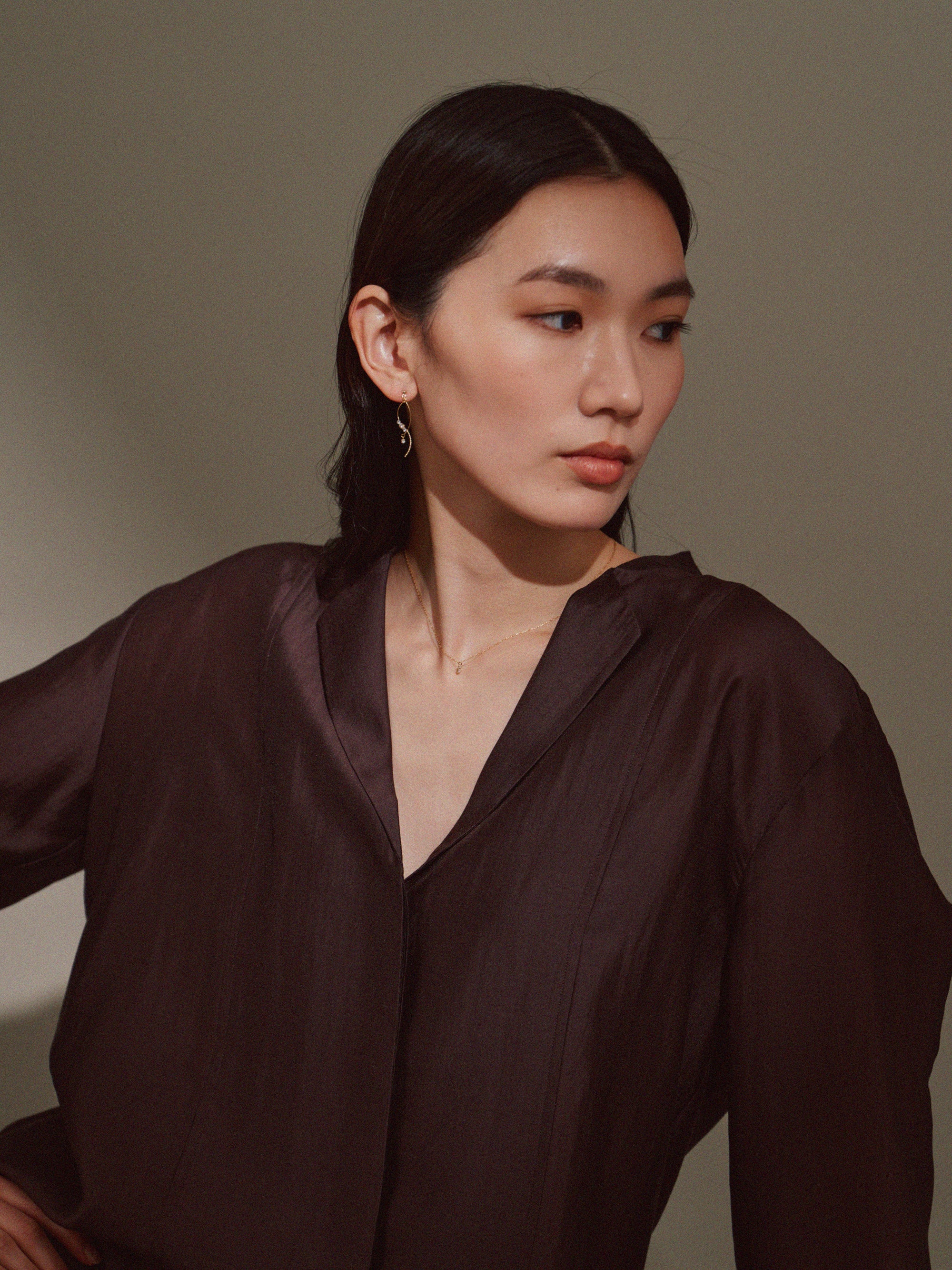 テクスチャーアシンメトリーピアス