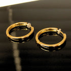 K18post シンプルプレーンフープピアス