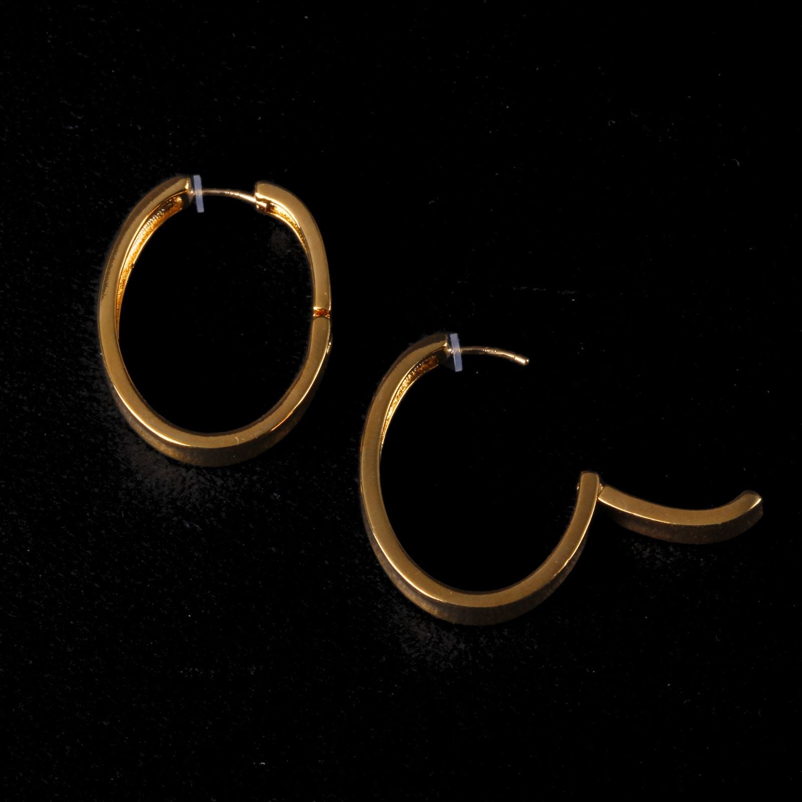 K18post  フラットワイドフープピアス