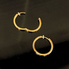 K18post シンプルプレーンフープピアス