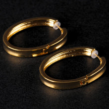 K18post  フラットワイドフープピアス