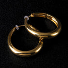 K18post  シンプルオーバルフープピアス