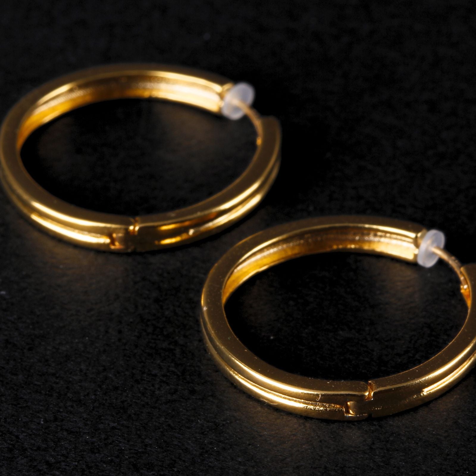 K18post   ラインラウンドフープピアス