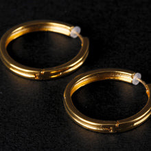 K18post   ラインラウンドフープピアス