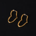 K18post   ハートシルエットフープピアス