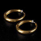 K18post  シンプルオーバルフープピアス