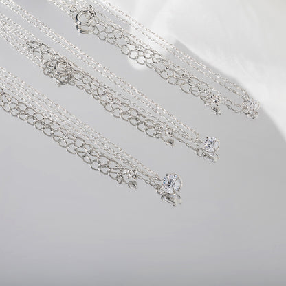 SuperCubicZilconia ワンポイントネックレス 3サイズ×3カラー×2デザイン