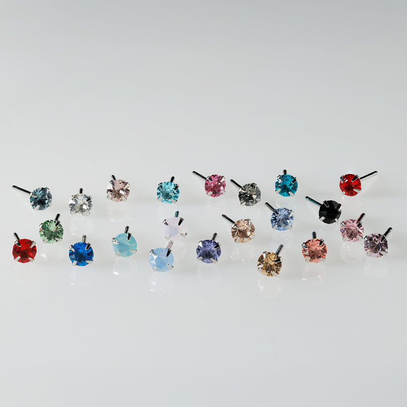 Preciosa Crystal ワンポイントピアス 22カラー×2サイズ