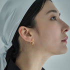 K18post シンプルプレーンフープピアス