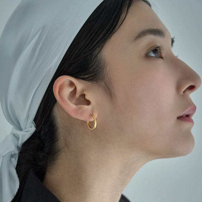 K18post シンプルプレーンフープピアス