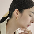 K18post   ラインラウンドフープピアス