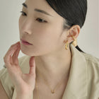 K18post  フラットワイドフープピアス