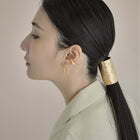 K18post   ハートシルエットフープピアス