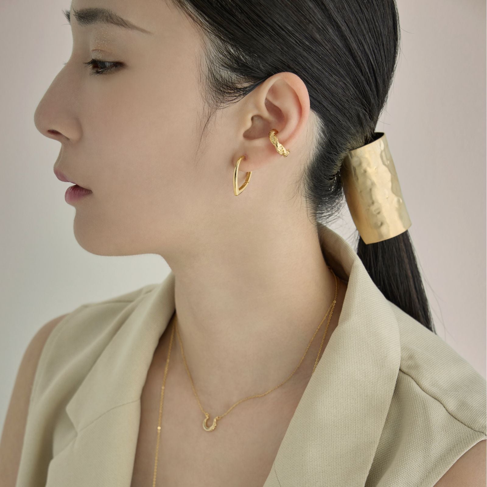 K18post  シールドフープピアス