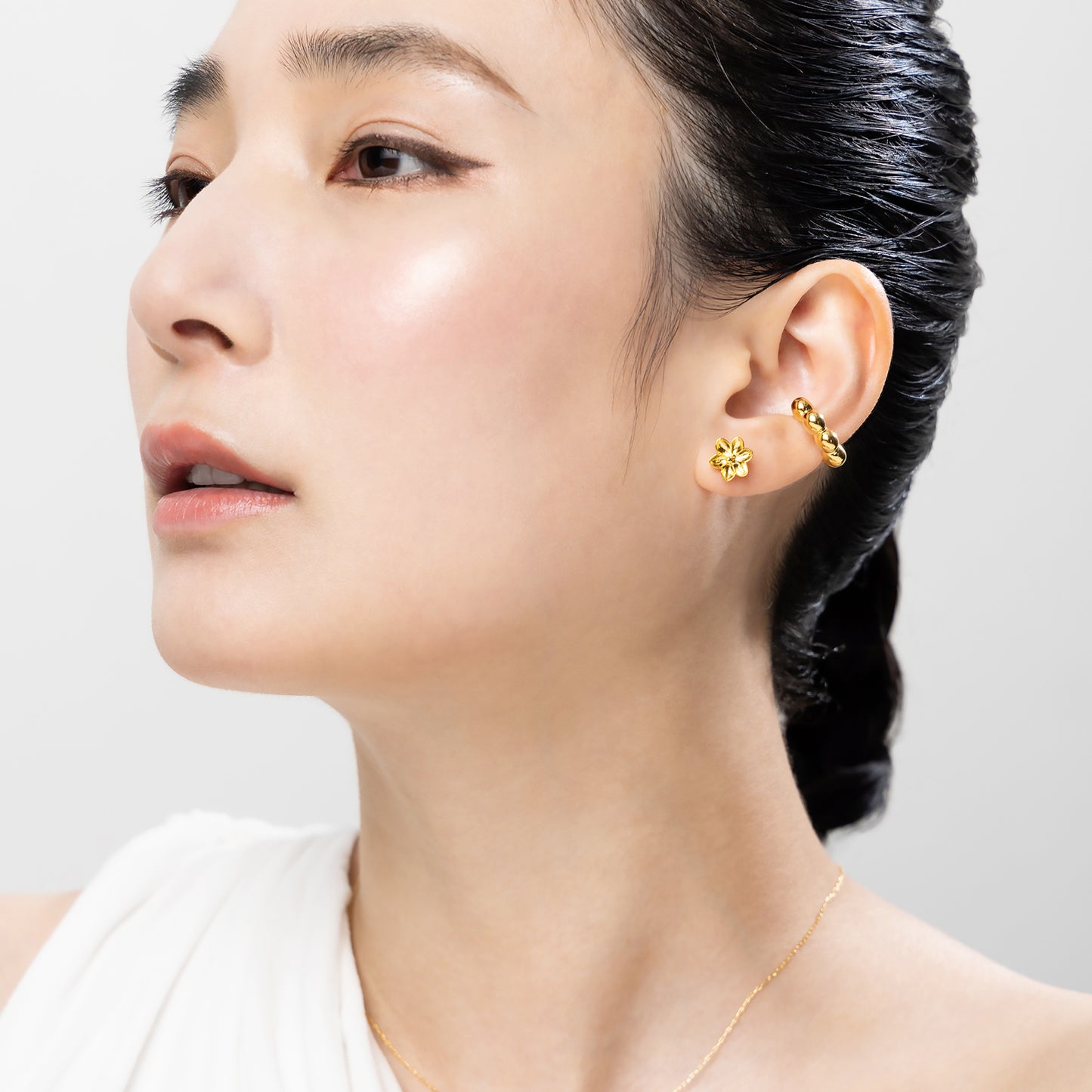 K18post クラフトフラワーピアス