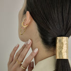 K18post   ハートシルエットフープピアス