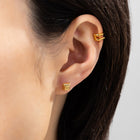 K18post クラフトトラぺゾイドピアス