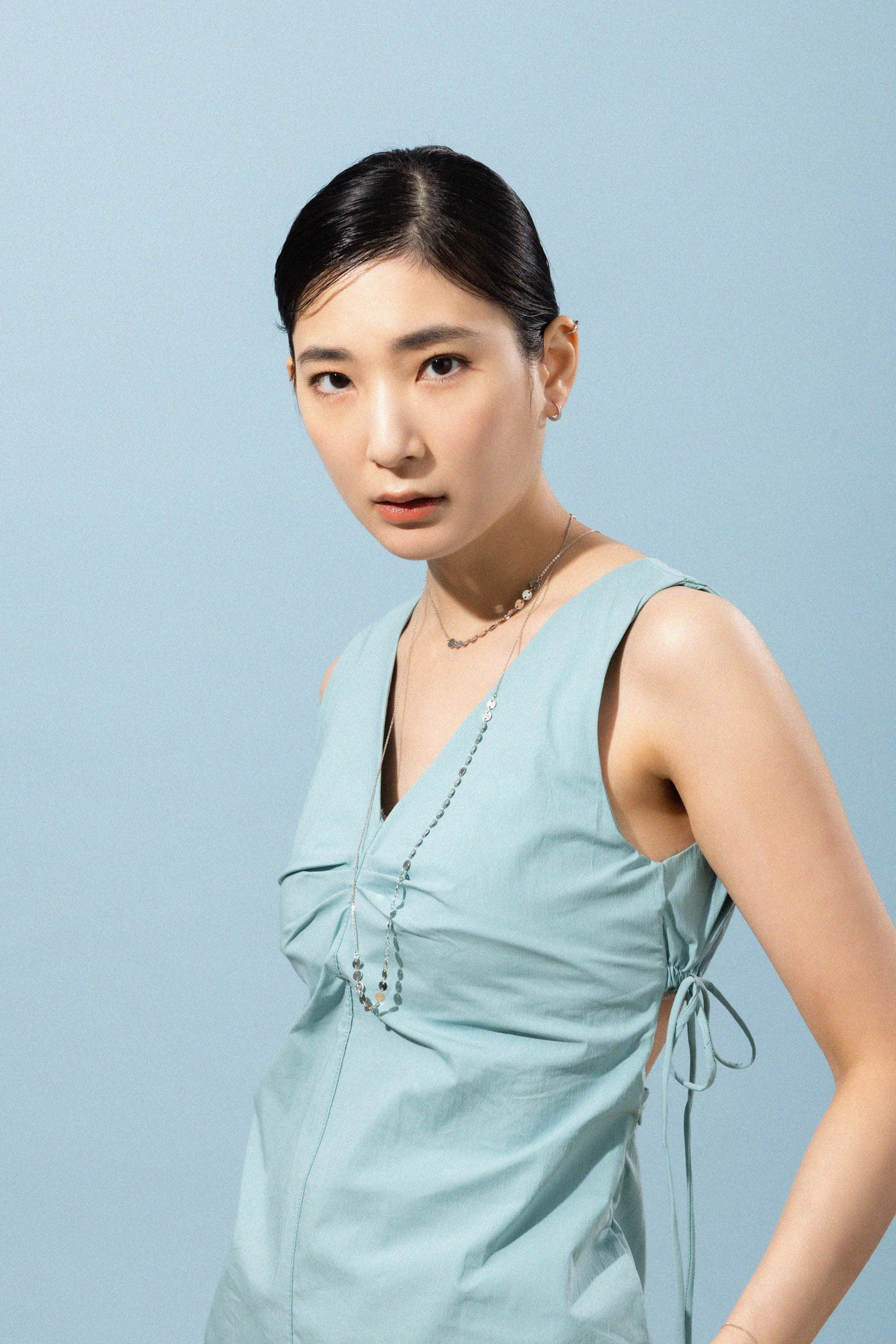 Silver925 クリスタルフープピアス