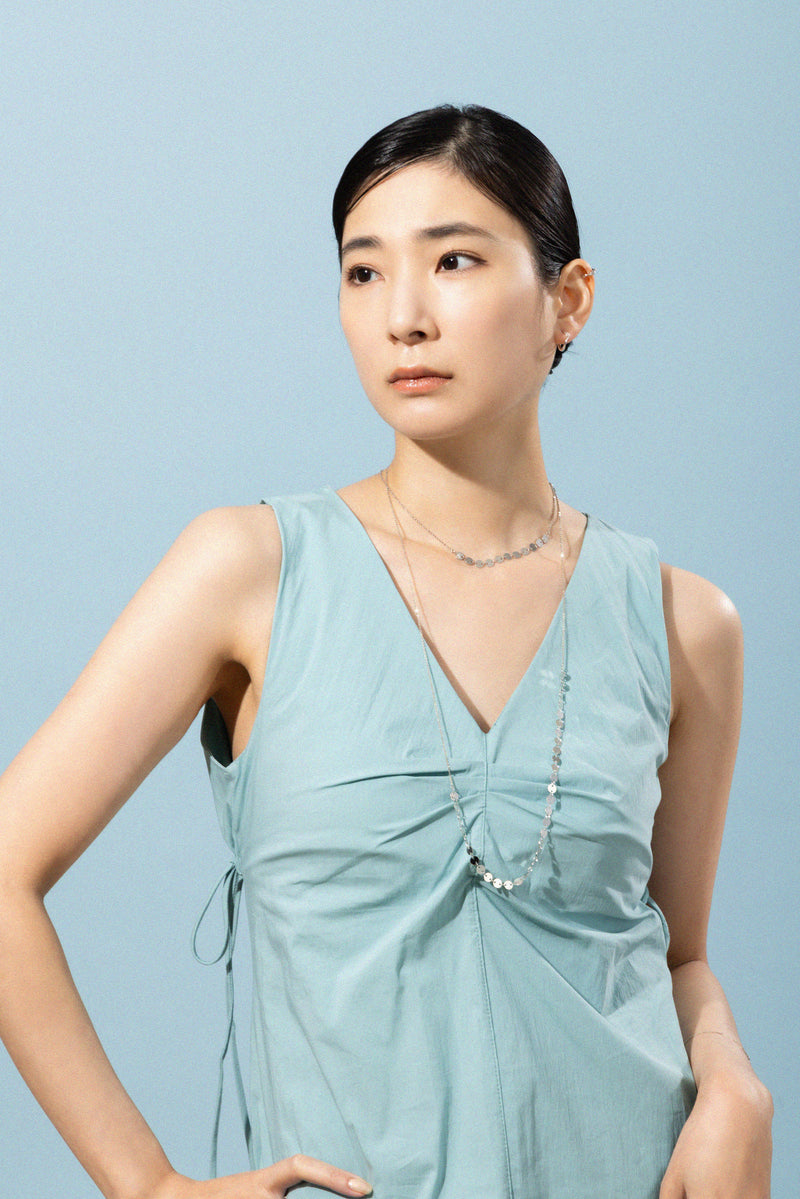 Silver925 アシンメトリーフープピアス