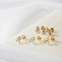 K18post パール＆ビジューピアス