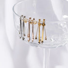 K18post メタルバー&ビジューピアス