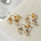 K18post パール＆ビジューハーフラウンドピアス