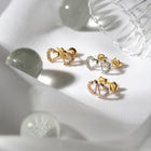 K18post パヴェオープンハートピアス