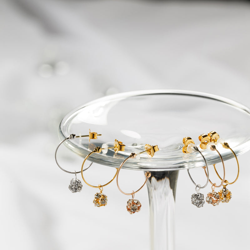 K18post ロンデルボールフープピアス