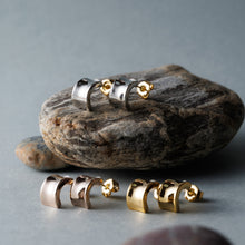 K18post クラフトハーフラウンドピアス