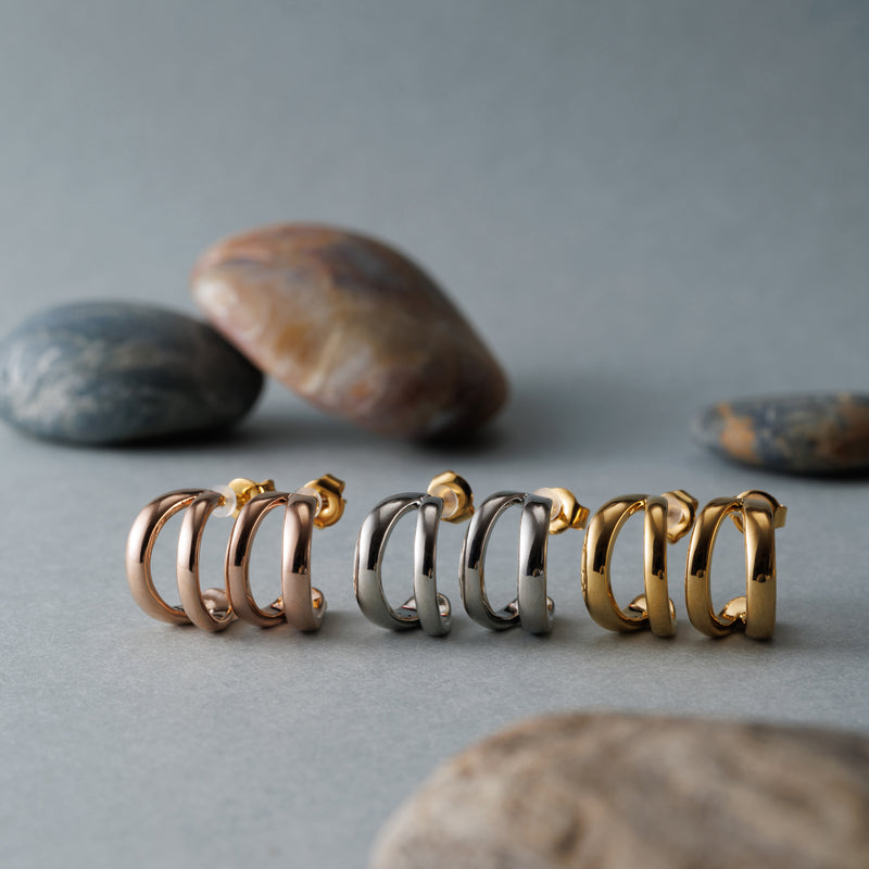 K18post クラフトフォークドピアス ラージ