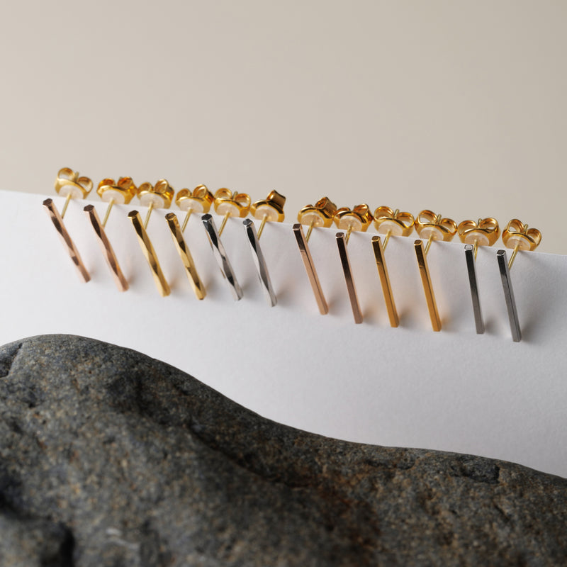 K18post スティックピアス 4デザイン×3カラー