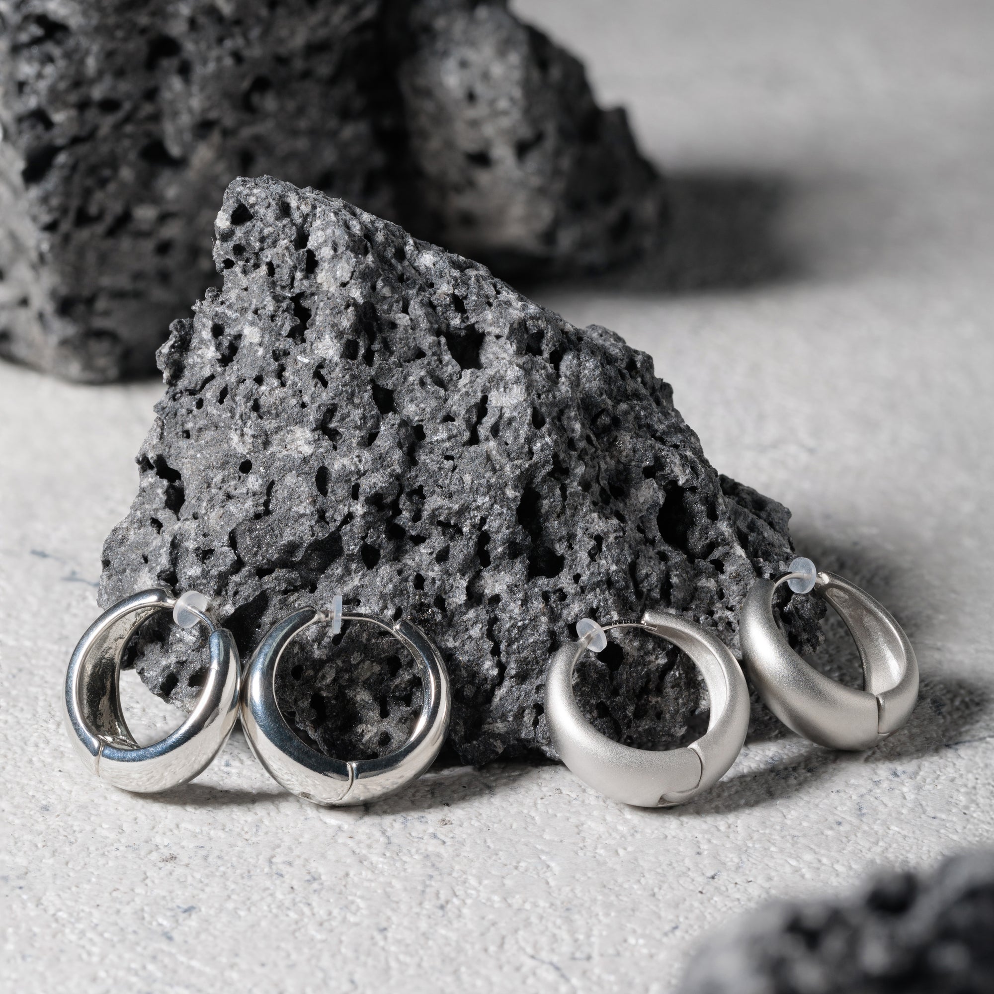 Pt900post ドロップフープピアス ラージ